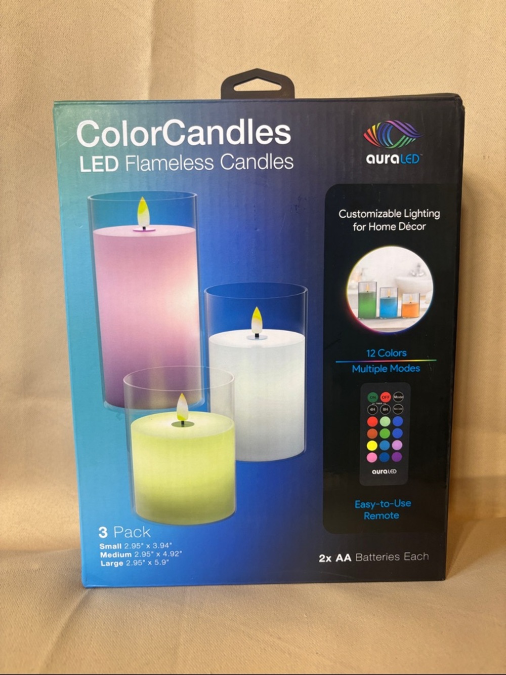 Colorful LED Flameless 3 Candless 0085